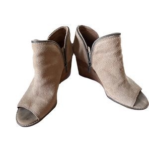 Lucky Brand Suede leather open-toe wedges